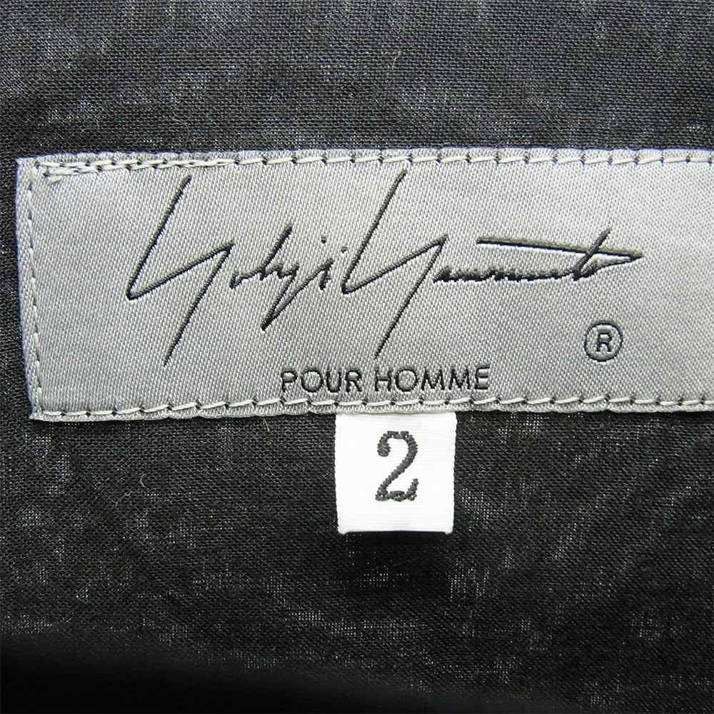 Yohji Yamamoto POUR HOMME ヨウジヤマモトプールオム 24SS HS-B07-200 Lightweight Button Up Shirt ライトウェイト ボタンアップ 長袖 シャツ ブラック系 2【中古】