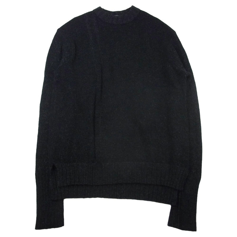 Yohji Yamamoto POUR HOMME ヨウジヤマモトプールオム 22AW HE-K31-986 5G PLATING RIB DROP NEEDLE プレーティング リブ ドロップ クルーネック ニット セーター ブラック系 3【中古】