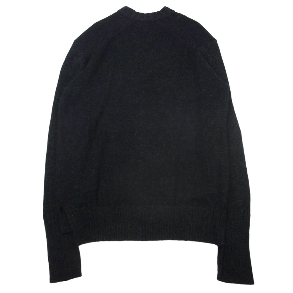 Yohji Yamamoto POUR HOMME ヨウジヤマモトプールオム 22AW HE-K31-986 5G PLATING RIB DROP NEEDLE プレーティング リブ ドロップ クルーネック ニット セーター ブラック系 3【中古】