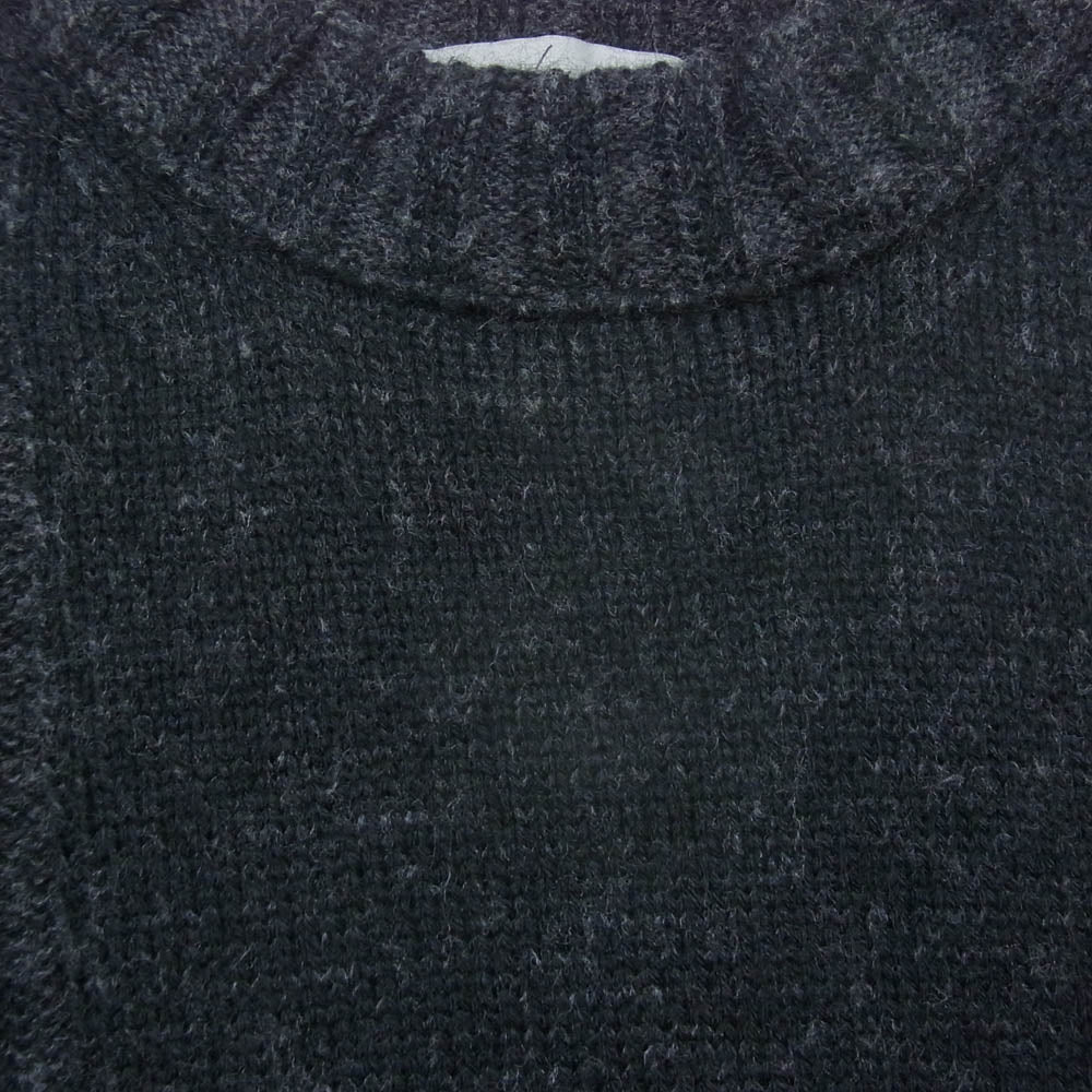 Yohji Yamamoto POUR HOMME ヨウジヤマモトプールオム 22AW HE-K31-986 5G PLATING RIB DROP NEEDLE プレーティング リブ ドロップ クルーネック ニット セーター ブラック系 3【中古】