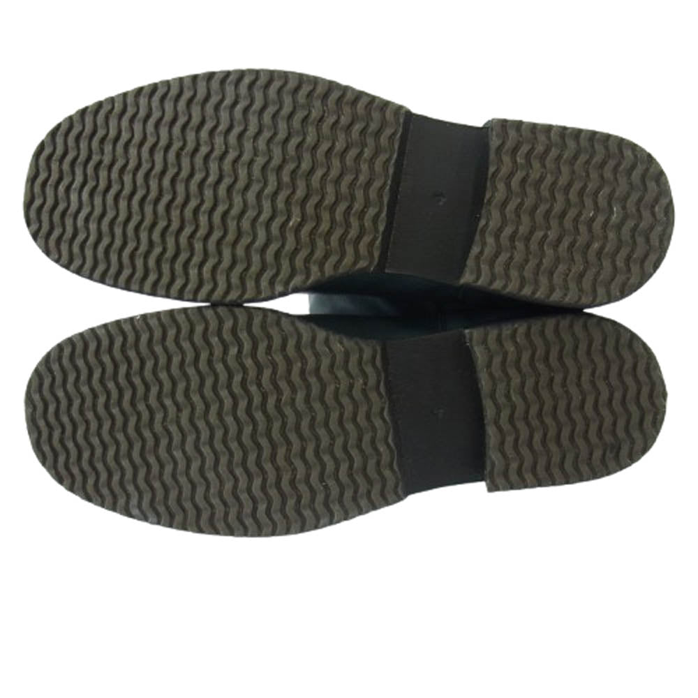 Yohji Yamamoto POUR HOMME ヨウジヤマモトプールオム 23AW LOOK24着用モデル インディゴレザー ロング ペコスブーツ モスグリーン系 4【中古】