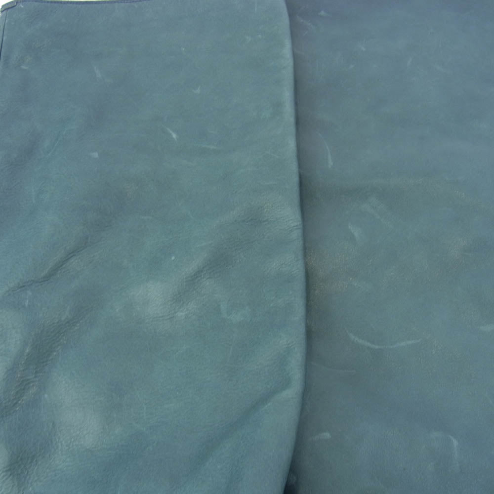 Yohji Yamamoto POUR HOMME ヨウジヤマモトプールオム 23AW LOOK24着用モデル インディゴレザー ロング ペコスブーツ モスグリーン系 4【中古】