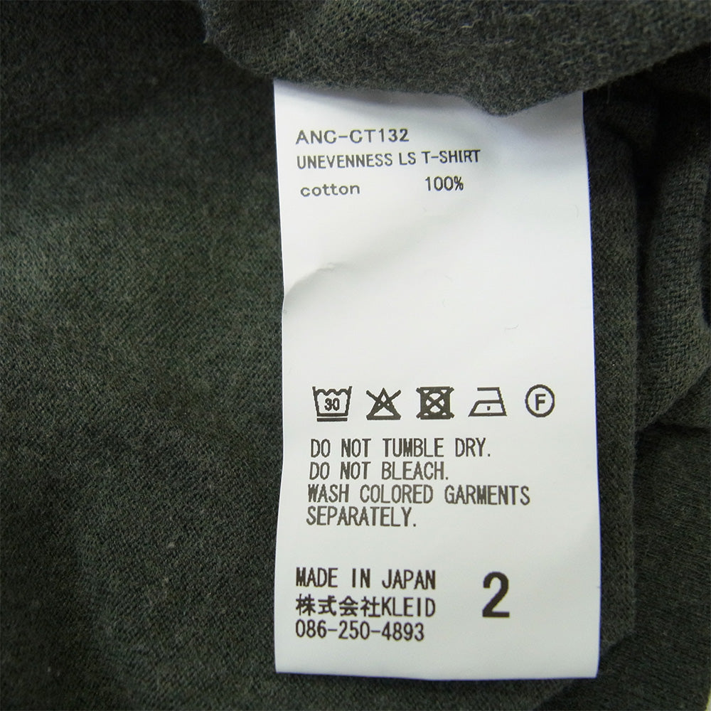 ANCELLM アンセルム ANC-CT132 UNEVENNESS LS T-SHIRT アンイーブンネス Tシャツ ブラック系 2【中古】