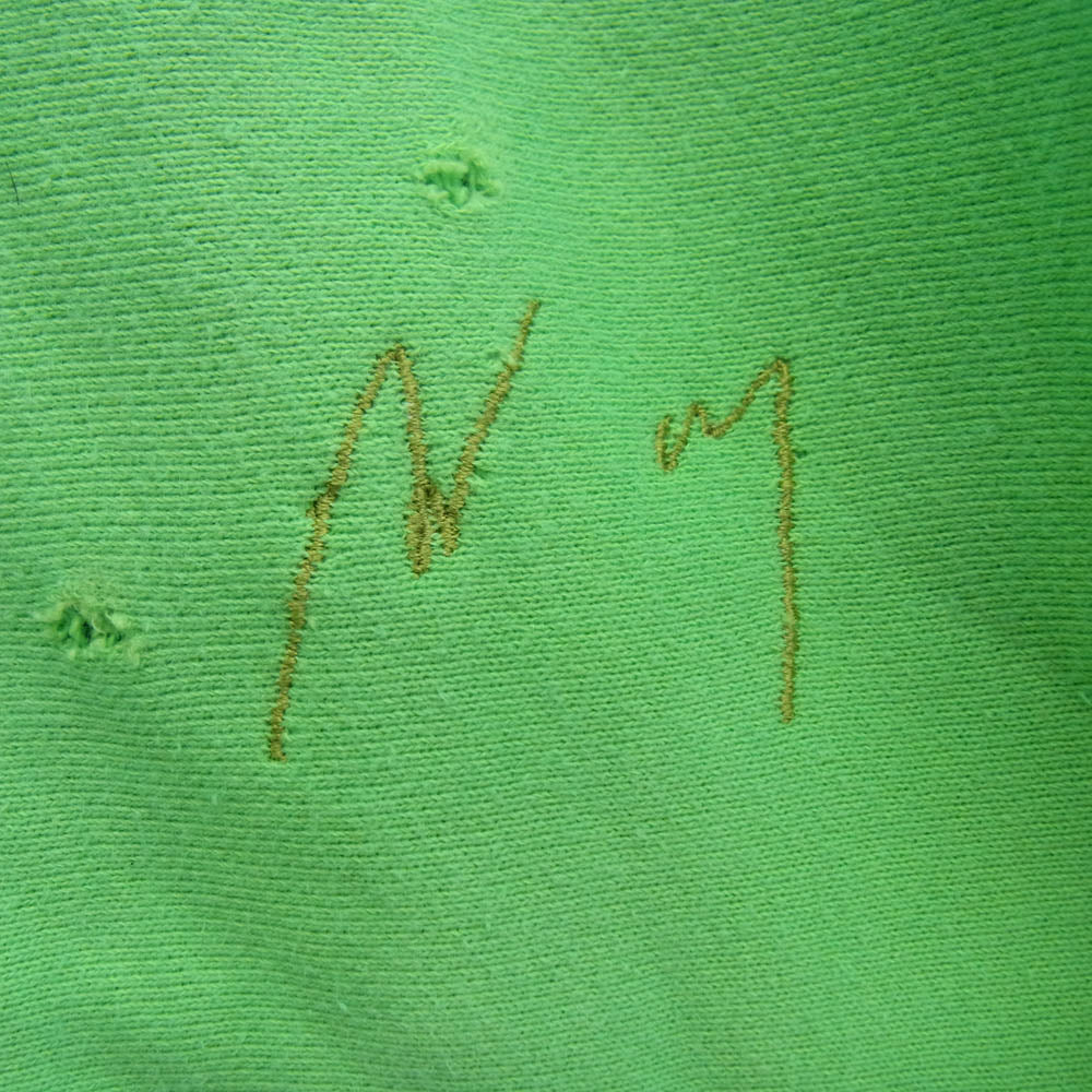 ANCELLM アンセルム 23SS ANC-CT14 DYED DAMAGE SWEAT クルーネック スウェット ライトグリーン系 2【中古】