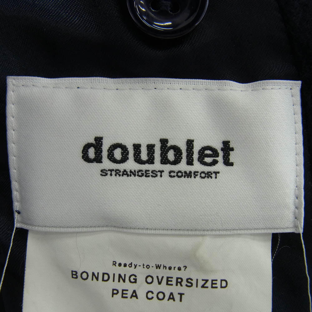 doublet ダブレット 18AW 18AW06CO21 Bonding Oversized Pea Coat オーバーサイズ Pコート ダークネイビー系 S【中古】