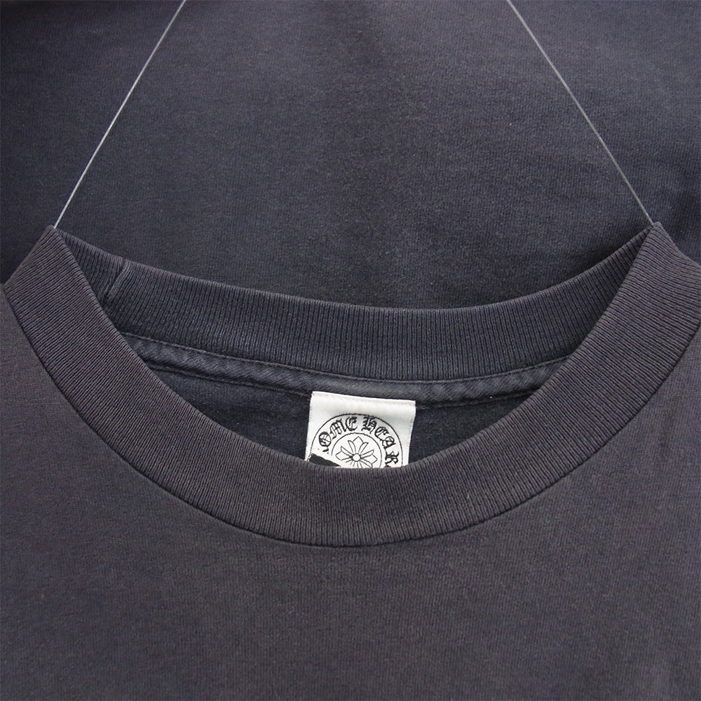CHROME HEARTS クロムハーツ（原本無） OLD オールド スクロールラベルロゴプリント クルーネック 半袖 Tシャツ ダークネイビー系 S【中古】