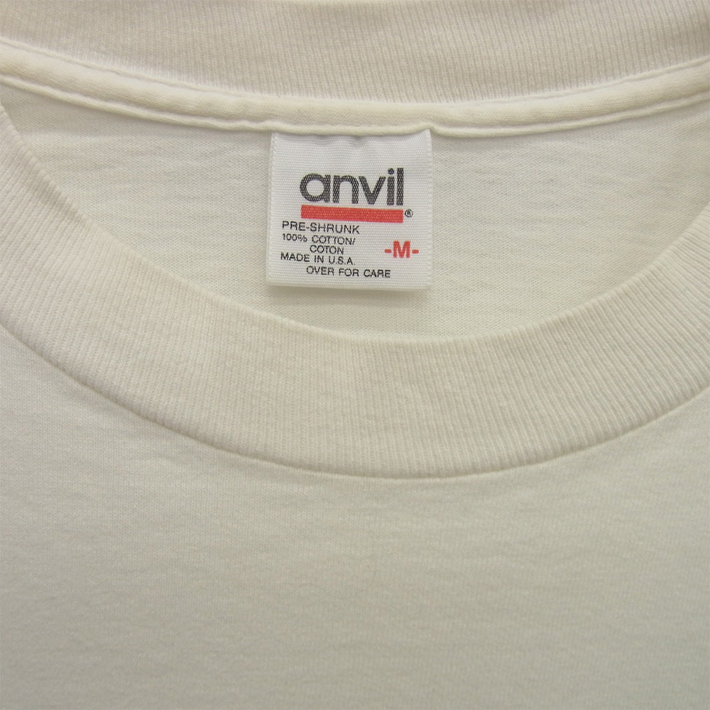 CHROME HEARTS クロムハーツ（原本無） OLD オールド 90s Anvilボディ スクロールラベルロゴプリント クルーネック 半袖 Tシャツ ホワイト系 M【中古】