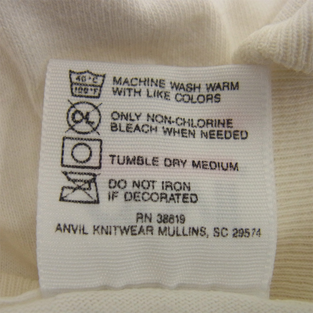 CHROME HEARTS クロムハーツ（原本無） OLD オールド 90s Anvilボディ スクロールラベルロゴプリント クルーネック 半袖 Tシャツ ホワイト系 M【中古】