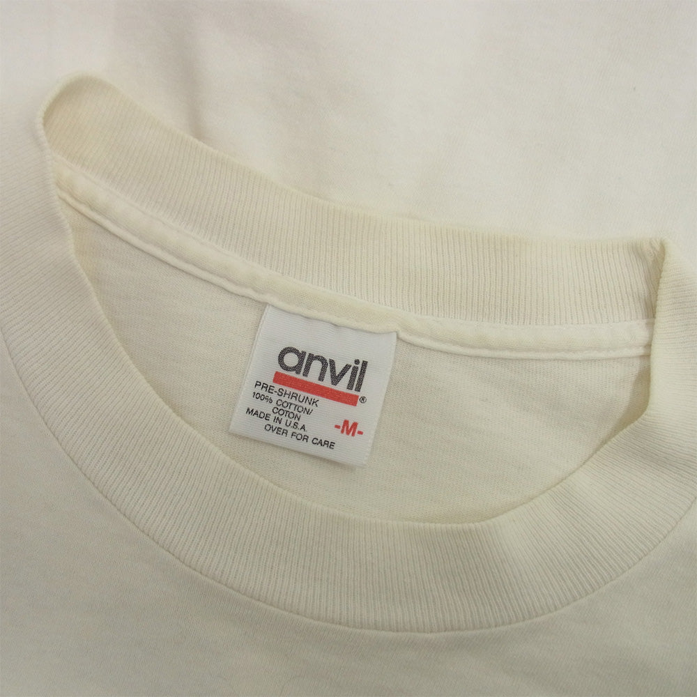 CHROME HEARTS クロムハーツ（原本無） OLD オールド 90s Anvilボディ スクロールラベルロゴプリント クルーネック 半袖 Tシャツ ホワイト系 M【中古】