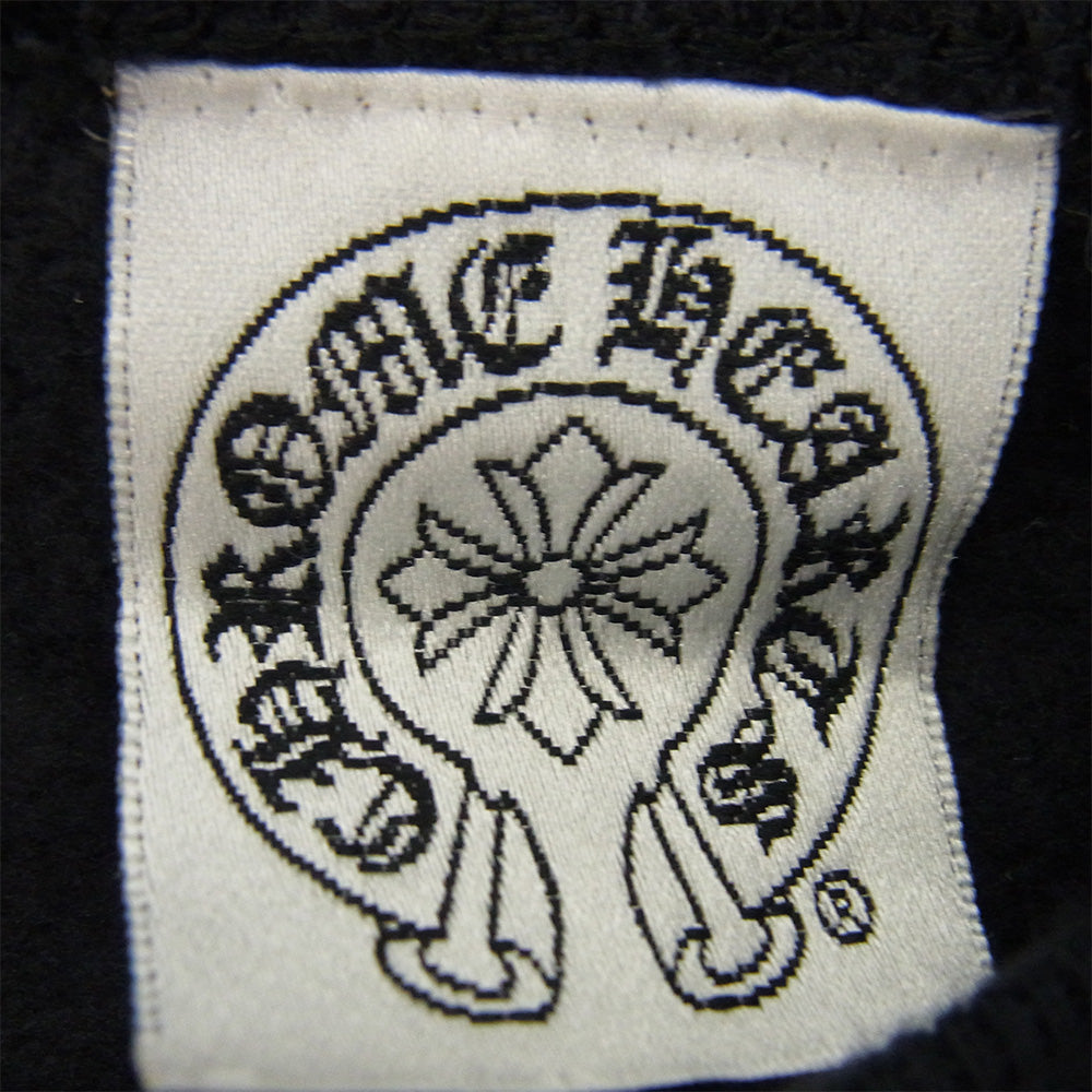 CHROME HEARTS クロムハーツ（原本無） OLD オールド ホースシュー プリント 断ち切り スリーブレス ノースリーブ スウェット トレーナー ブラック系 S【中古】