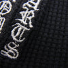 CHROME HEARTS クロムハーツ（原本無） USA製 OLD オールド ロゴ刺繍 サーマル クロス ビーニー ニットキャップ 帽子 ブラック系【中古】