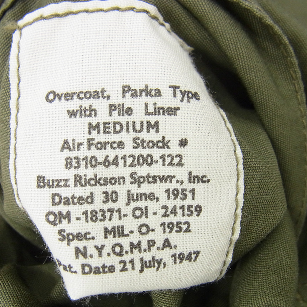 Buzz Rickson's バズリクソンズ BR14197 TYPE M-47 OVERCOAT PARKA オーバー コート グリーン系 M【中古】