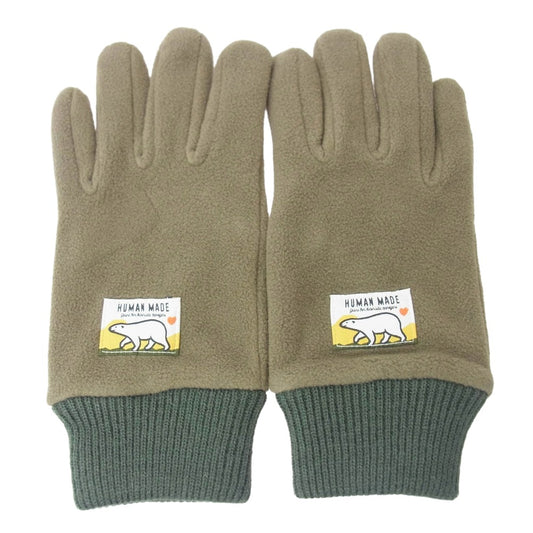 HUMAN MADE ヒューマンメイド HM28GD025 Fleece Gloves Olive フリース グローブス 手袋 カーキ系【新古品】【未使用】【中古】