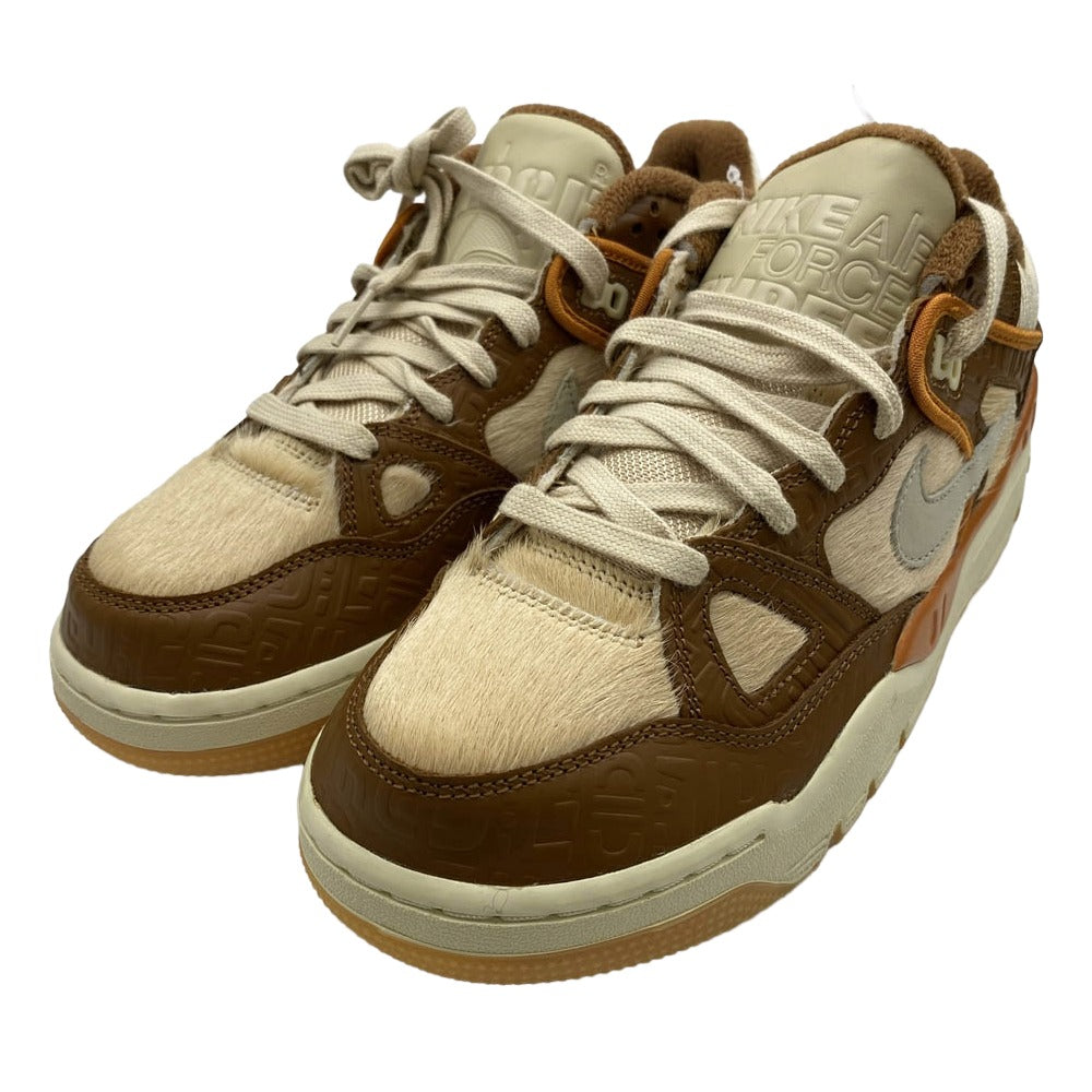 NIKE ナイキ HQ0260-200 【フェイクバスターズ鑑定済】 ×NIGO? Air Force 3 Low SP Beige (Heel Logo NIGO) ニゴー エアフォース3 ロー SP ベージュヒールロゴ NIGO ブラウン系 27.5cm【新古品】【未使用】【中古】