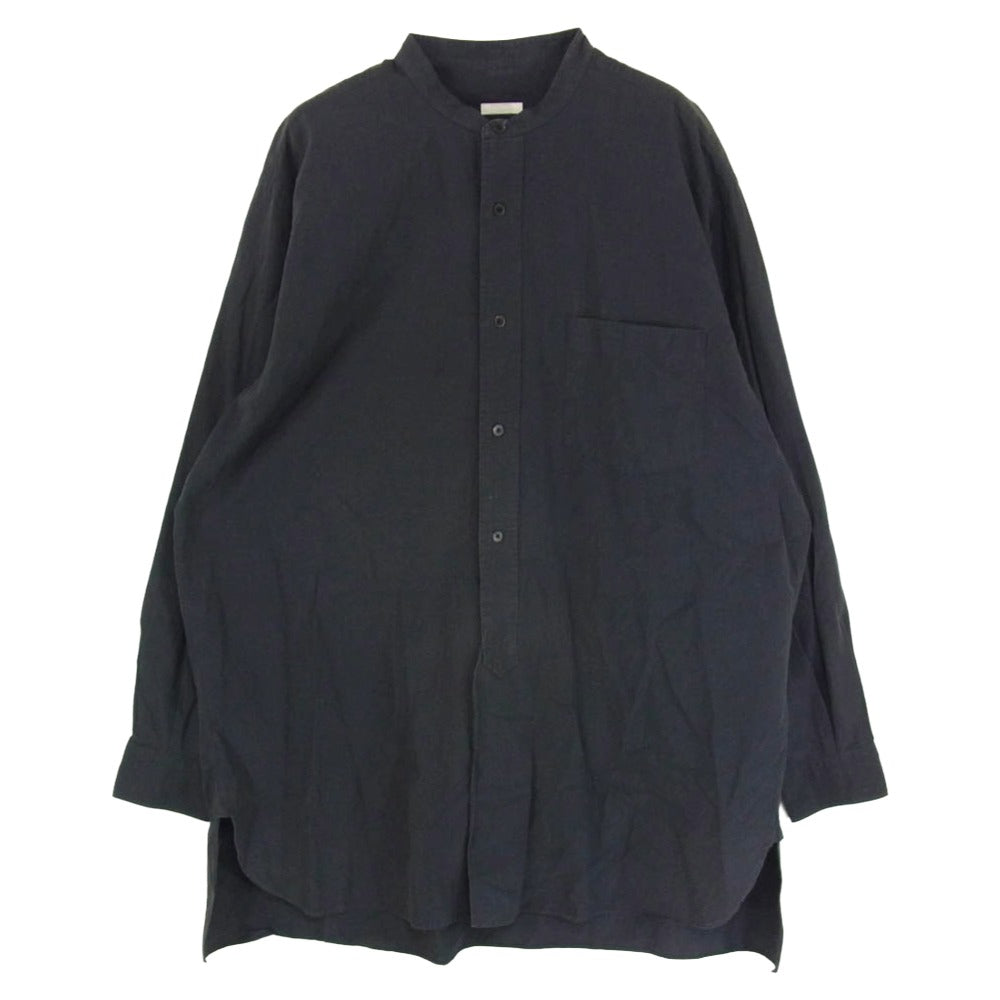 COMOLI コモリ 22SS V01-02002 バンドカラー 長袖 シャツ チャコール系 3【中古】