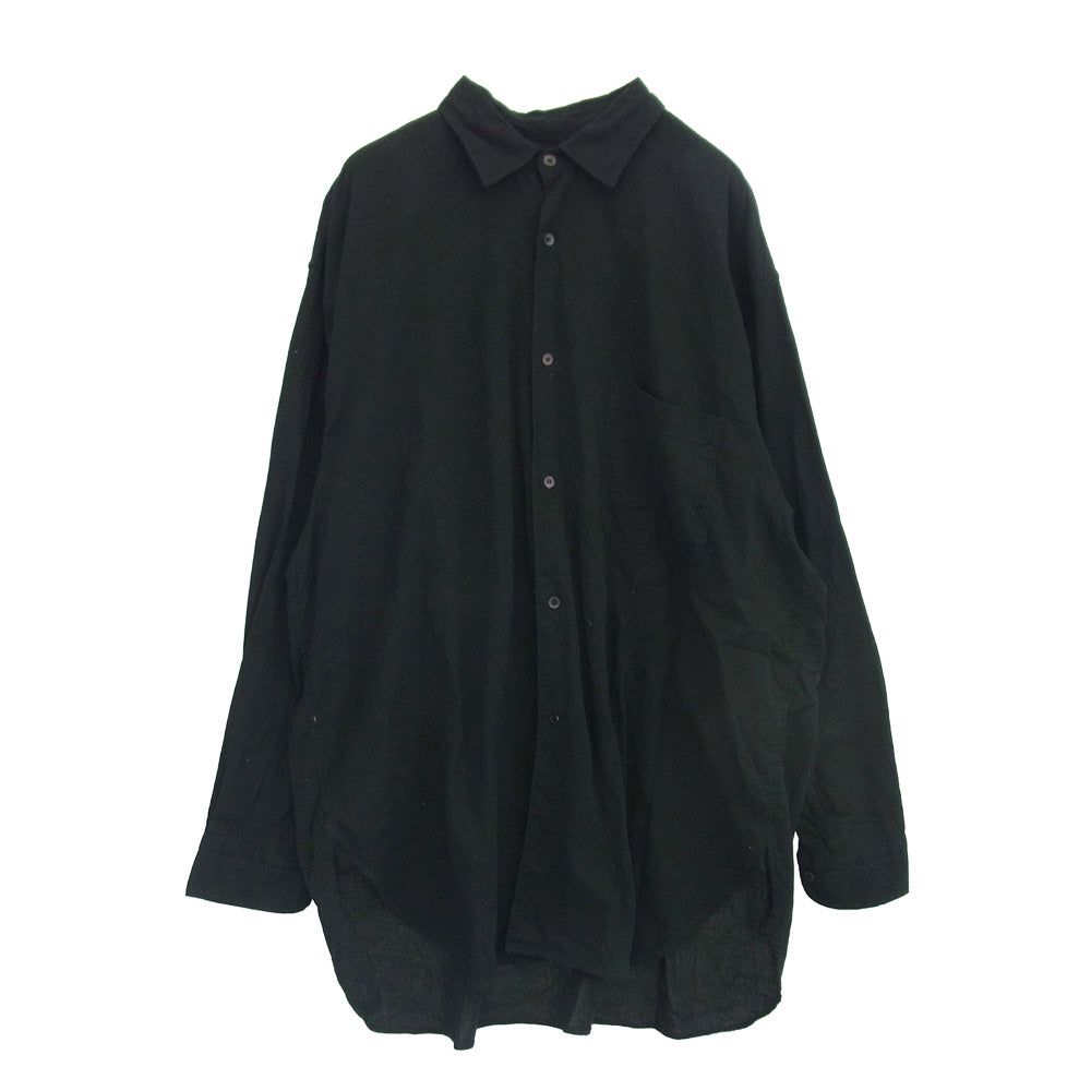 COMOLI コモリ 24SS Z01-02022 オックス 長袖 シャツ ブラック系 3【中古】