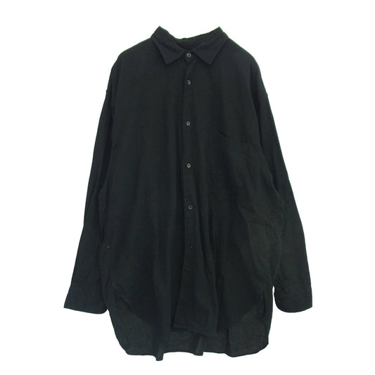 COMOLI コモリ 24SS Z01-02022 オックス 長袖 シャツ ブラック系 3【中古】