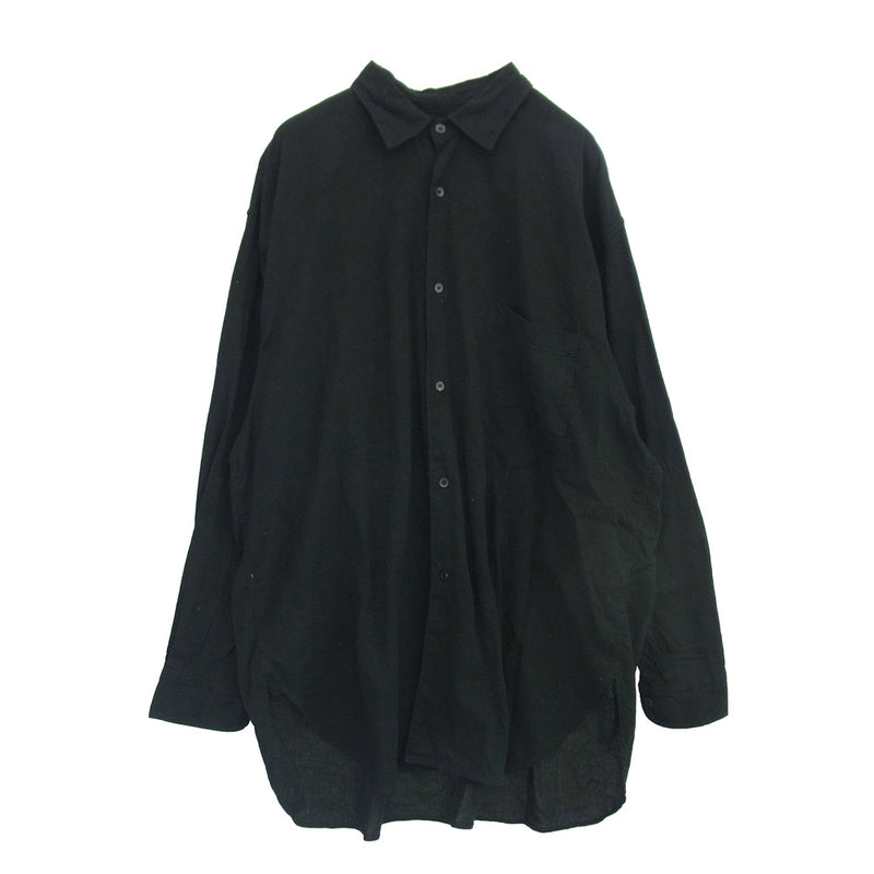 COMOLI コモリ 24SS Z01-02022 オックス 長袖 シャツ ブラック系 3【中古】