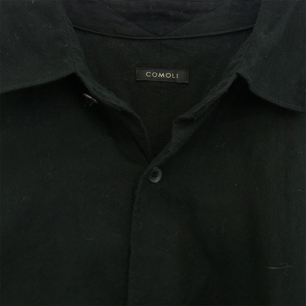 COMOLI コモリ 24SS Z01-02022 オックス 長袖 シャツ ブラック系 3【中古】