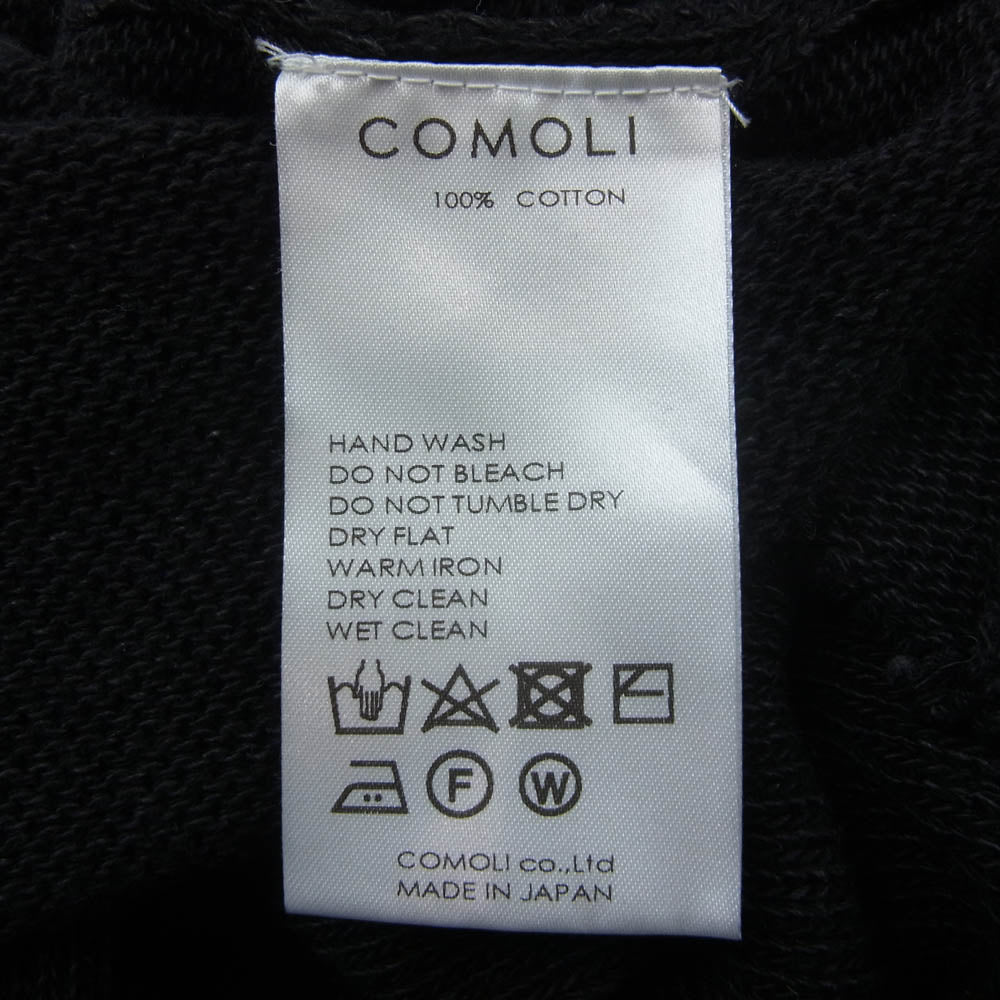 COMOLI コモリ 24SS Z01-06019 ブラック Vネックニット ブラック系【中古】