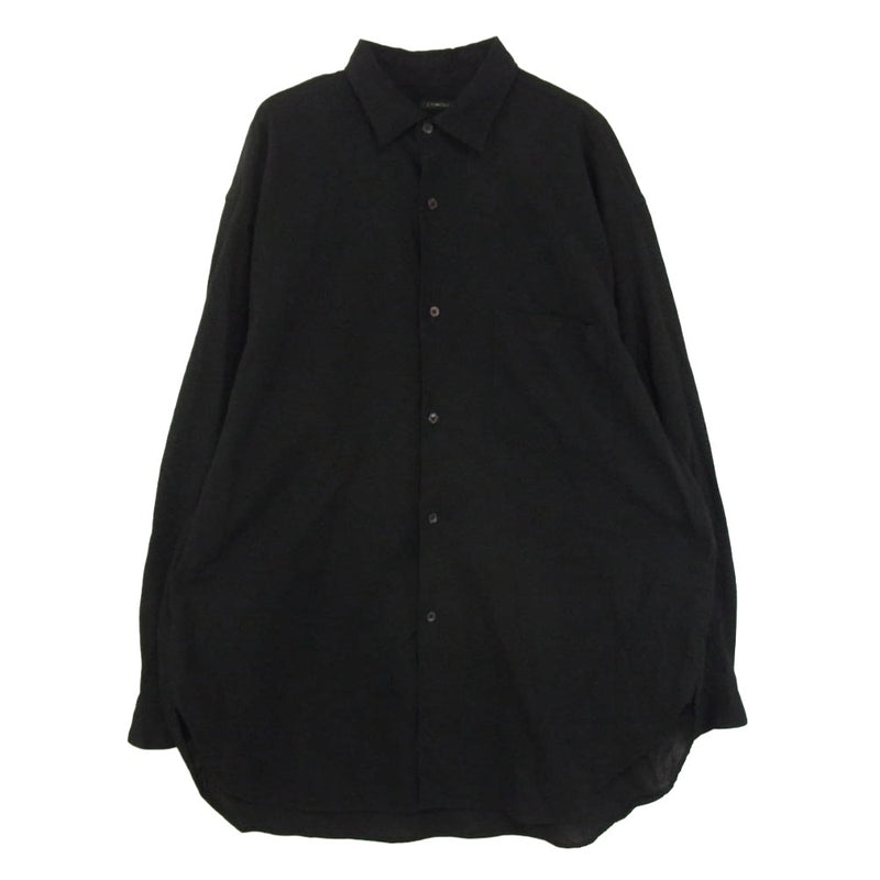 COMOLI コモリ 25SS B01-02013 オックス 長袖 シャツ ブラック系 3【中古】