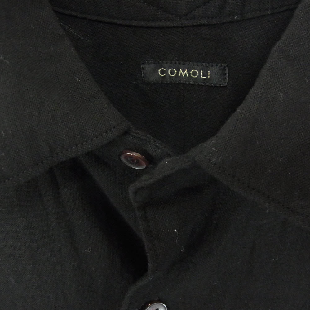 COMOLI コモリ 25SS B01-02013 オックス 長袖 シャツ ブラック系 3
