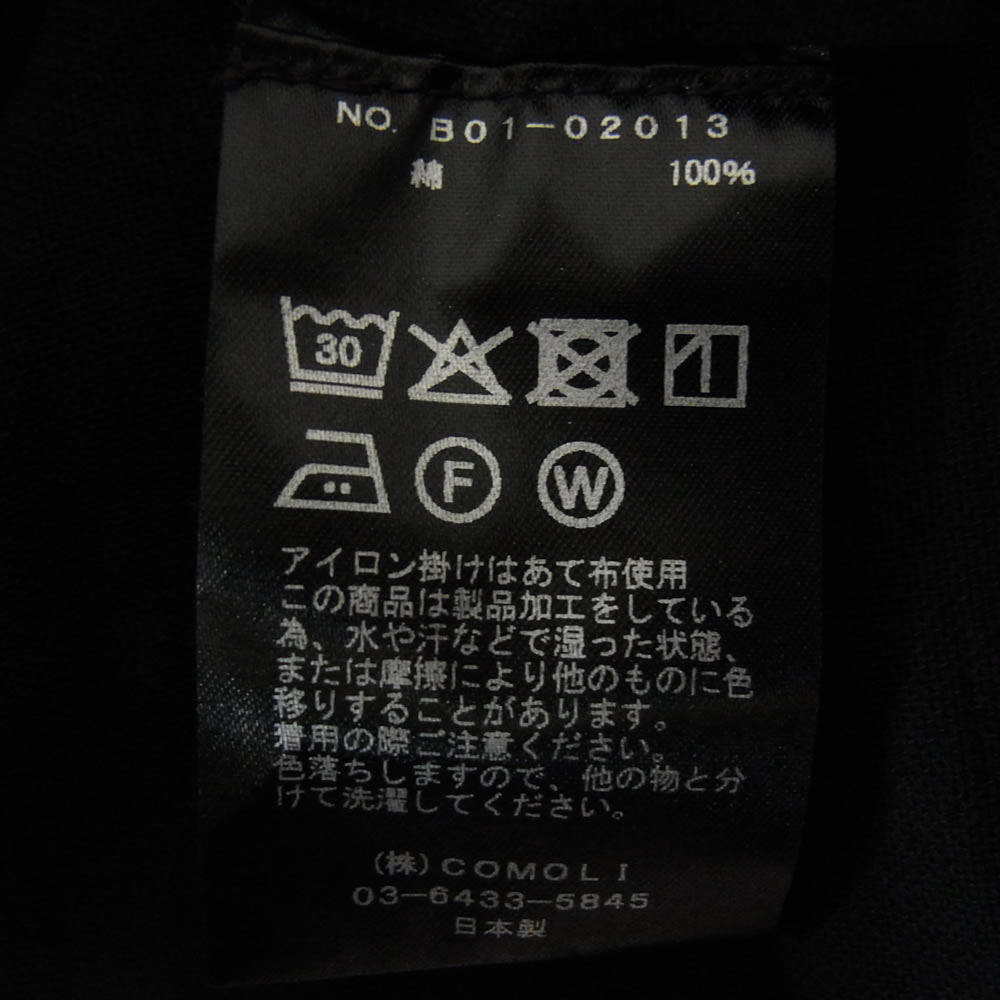 COMOLI コモリ 25SS B01-02013 オックス 長袖 シャツ ブラック系 3【中古】