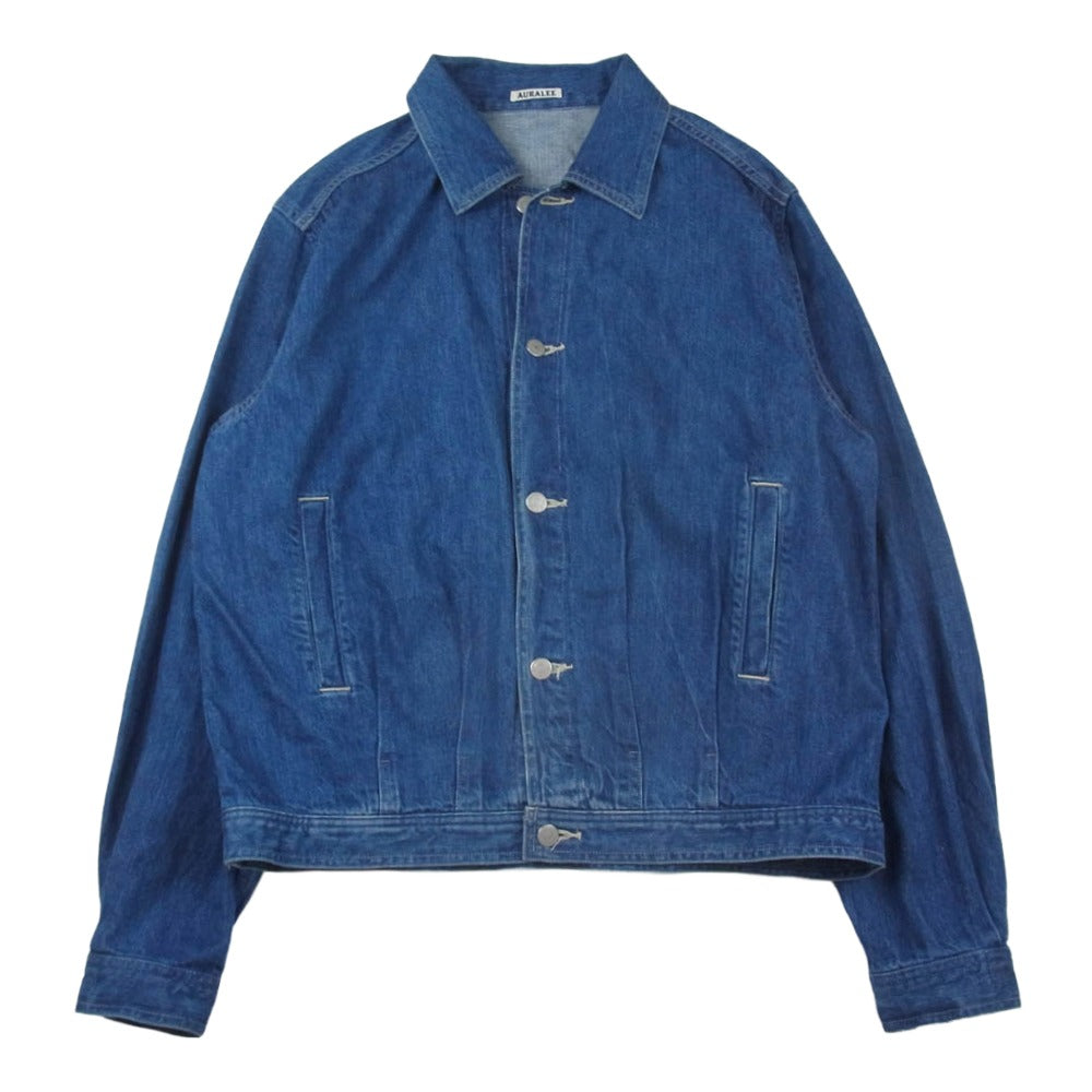 AURALEE オーラリー 22AW A22AB01SD SELVEDGE LIGHT DENIM BLOUSON セルビッジ ライト デニムジャケット ブルゾン インディゴブルー系 4【中古】