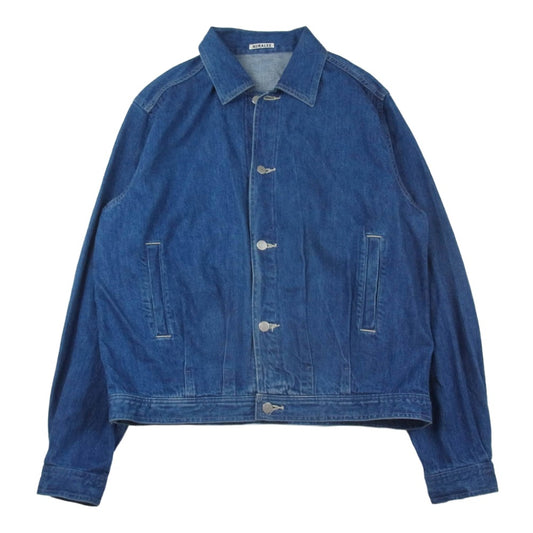 AURALEE オーラリー 22AW A22AB01SD SELVEDGE LIGHT DENIM BLOUSON セルビッジ ライト デニムジャケット ブルゾン インディゴブルー系 4【中古】