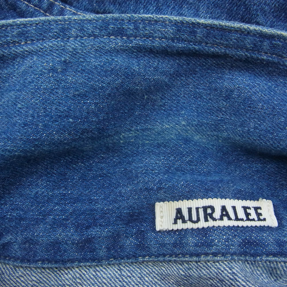 AURALEE オーラリー 22AW A22AB01SD SELVEDGE LIGHT DENIM BLOUSON セルビッジ ライト デニムジャケット ブルゾン インディゴブルー系 4【中古】