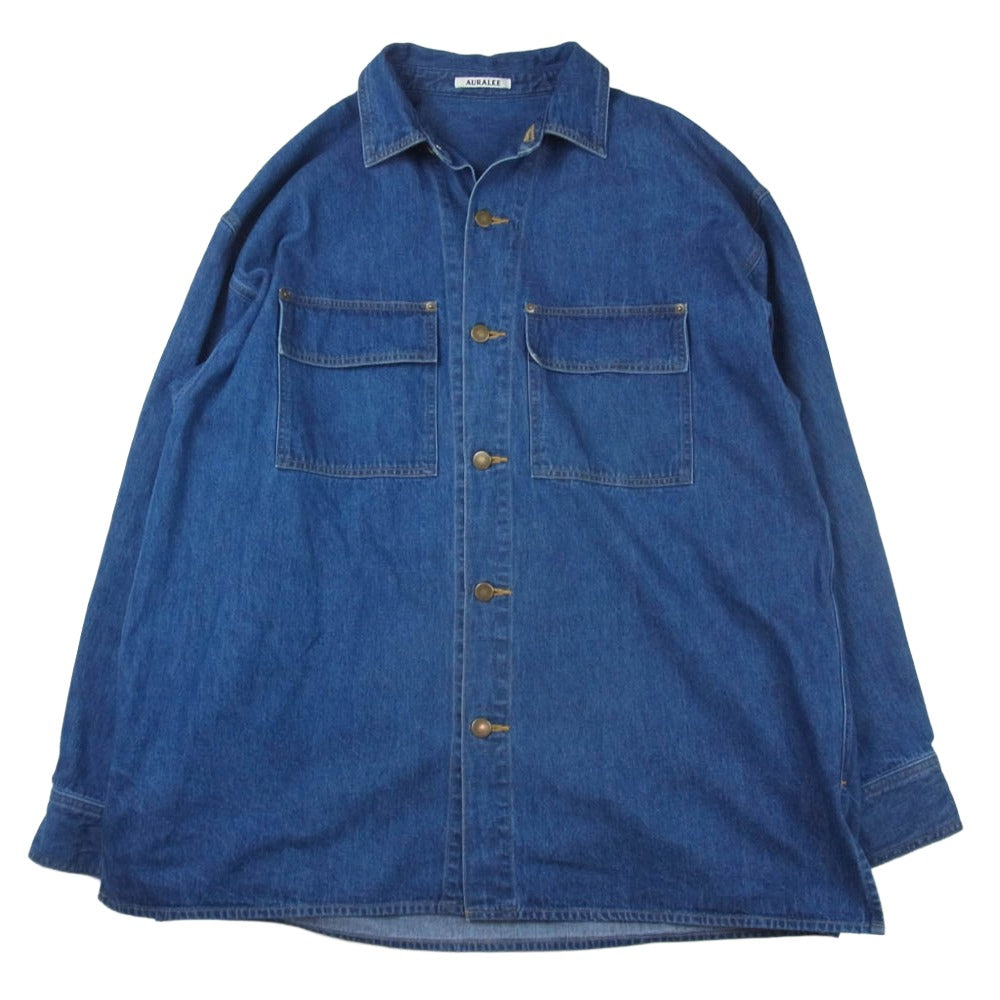 AURALEE オーラリー 25SS A25SS01SD Selvedge Light Oz Denim Shirt セルビッジ ライトオンス デニムシャツ ジャケット インディゴブルー系 5【中古】
