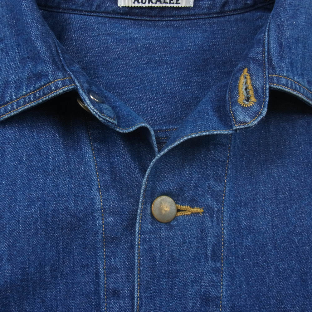 AURALEE オーラリー 25SS A25SS01SD Selvedge Light Oz Denim Shirt セルビッジ ライトオンス デニムシャツ ジャケット インディゴブルー系 5【中古】
