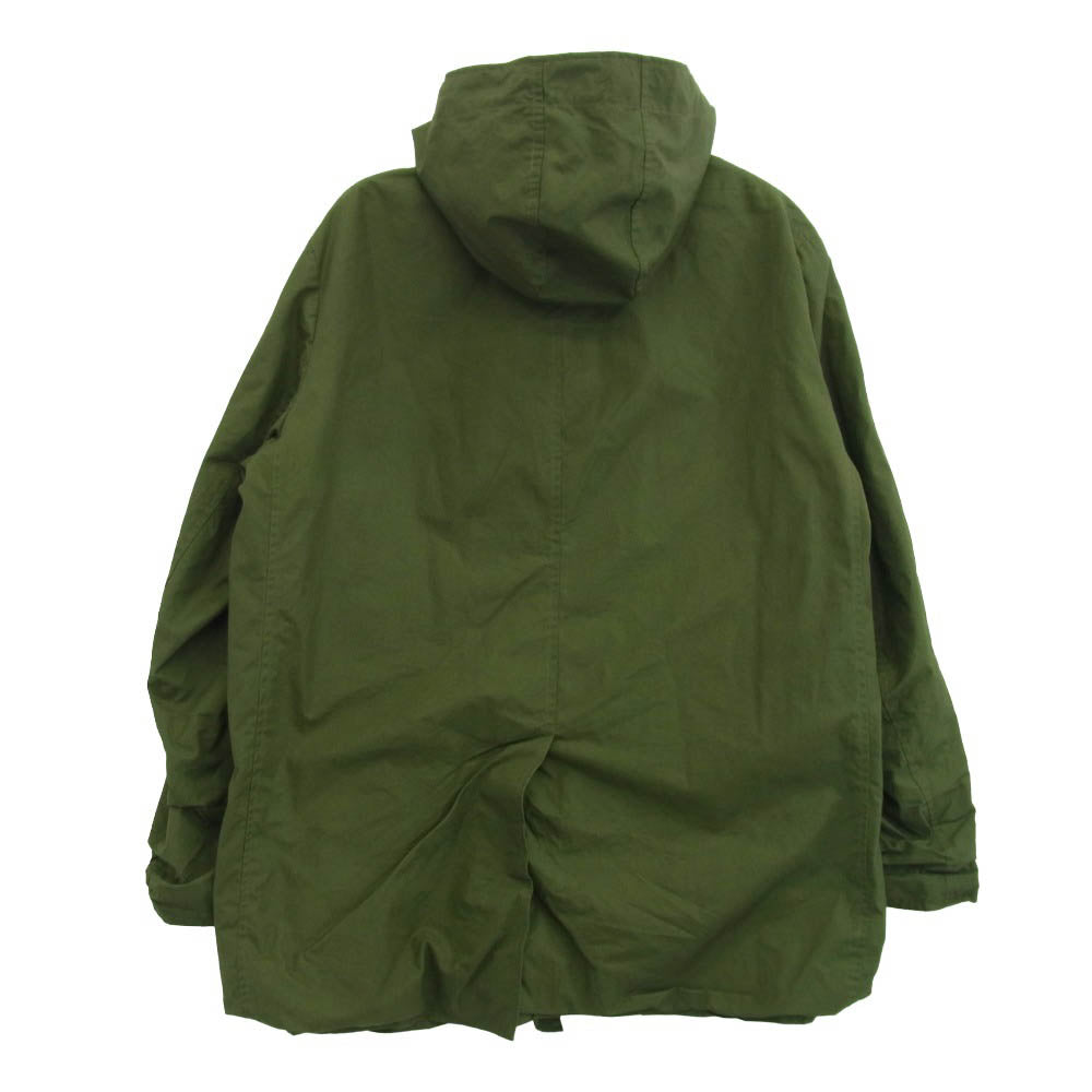 Paul Harnden ポールハーデン 英国製 COTTON M.Parka ダブルジップアップ フーデッド ジャケット カーキ系 XL【中古】 Paul Harnden ポールハーデン 英国製 COTTON M.Parka ダブルジップ
