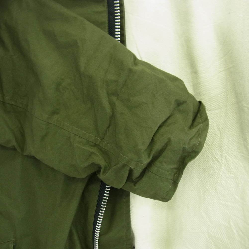 Paul Harnden ポールハーデン 英国製 COTTON M.Parka ダブルジップアップ フーデッド ジャケット カーキ系 XL【中古】