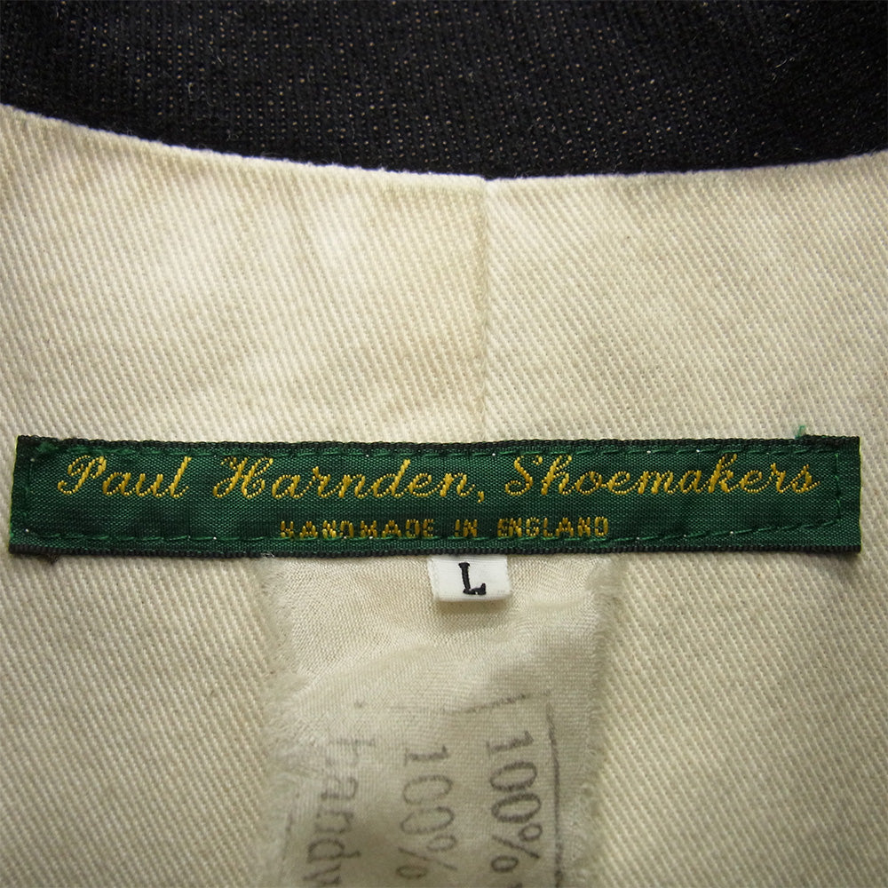 Paul Harnden ポールハーデン 英国製 WOOL/COTTON メンズ ウール ロング ブレザー コート ブラック系 L【中古】