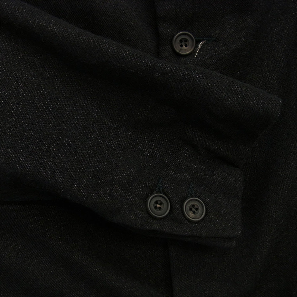 Paul Harnden ポールハーデン 英国製 WOOL/COTTON メンズ ウール ロング ブレザー コート ブラック系 L【中古】