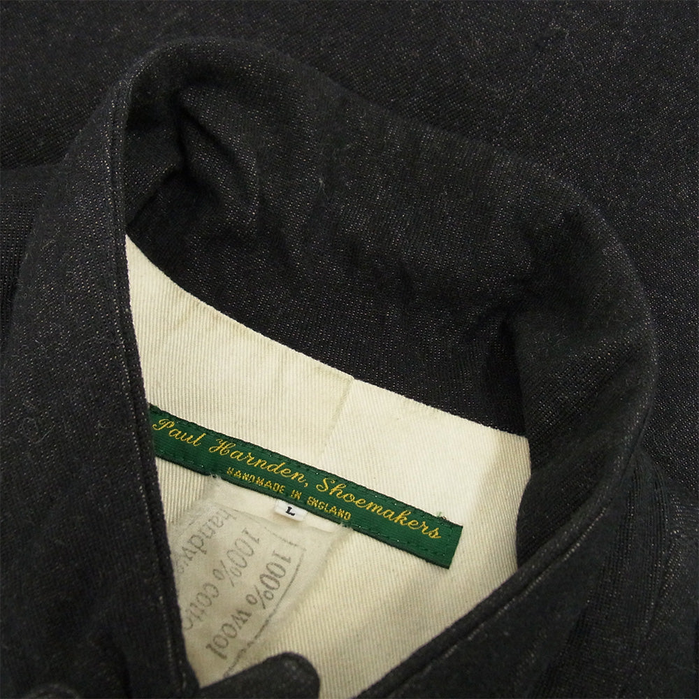 Paul Harnden ポールハーデン 英国製 WOOL/COTTON メンズ ウール ロング ブレザー コート ブラック系 L【中古】