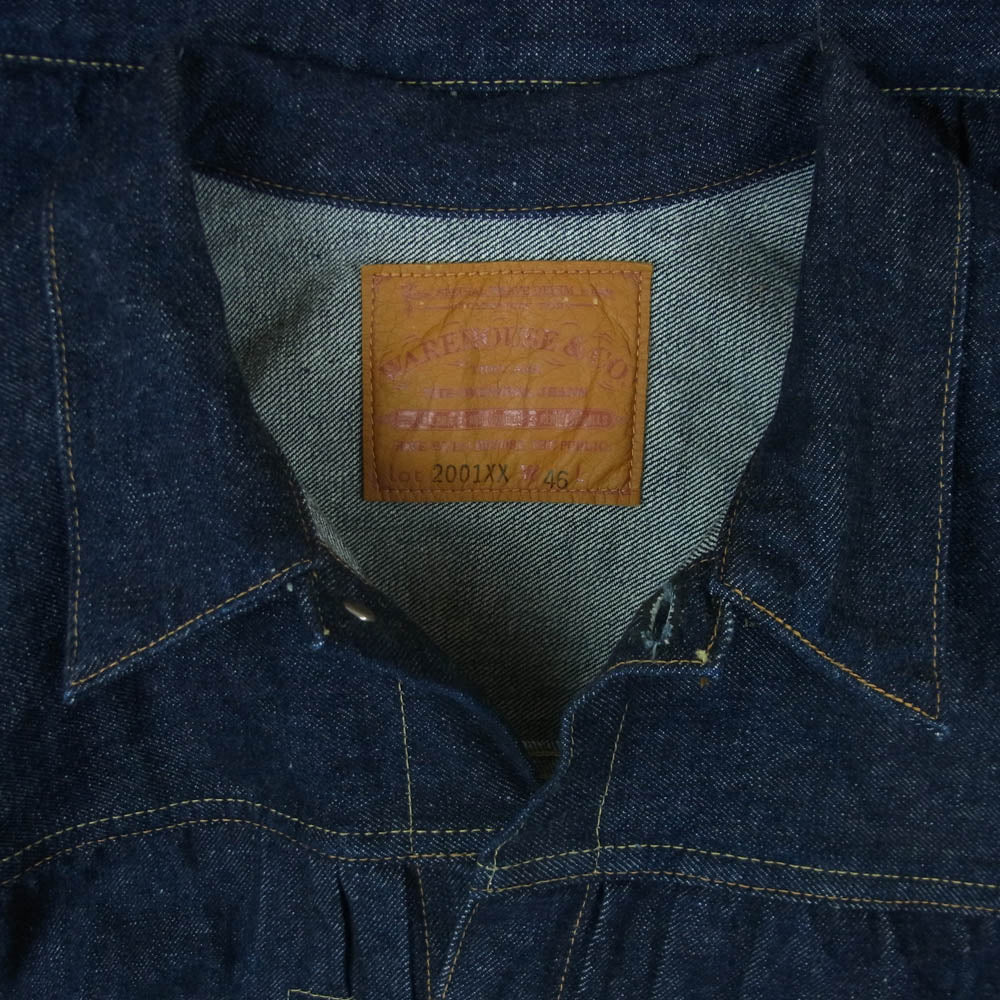 WAREHOUSE ウエアハウス 1ST TYPE DENIM JACKET LOT 2001XX ファーストタイプ デニム ジャケット インディゴブルー系 46【美品】【中古】
