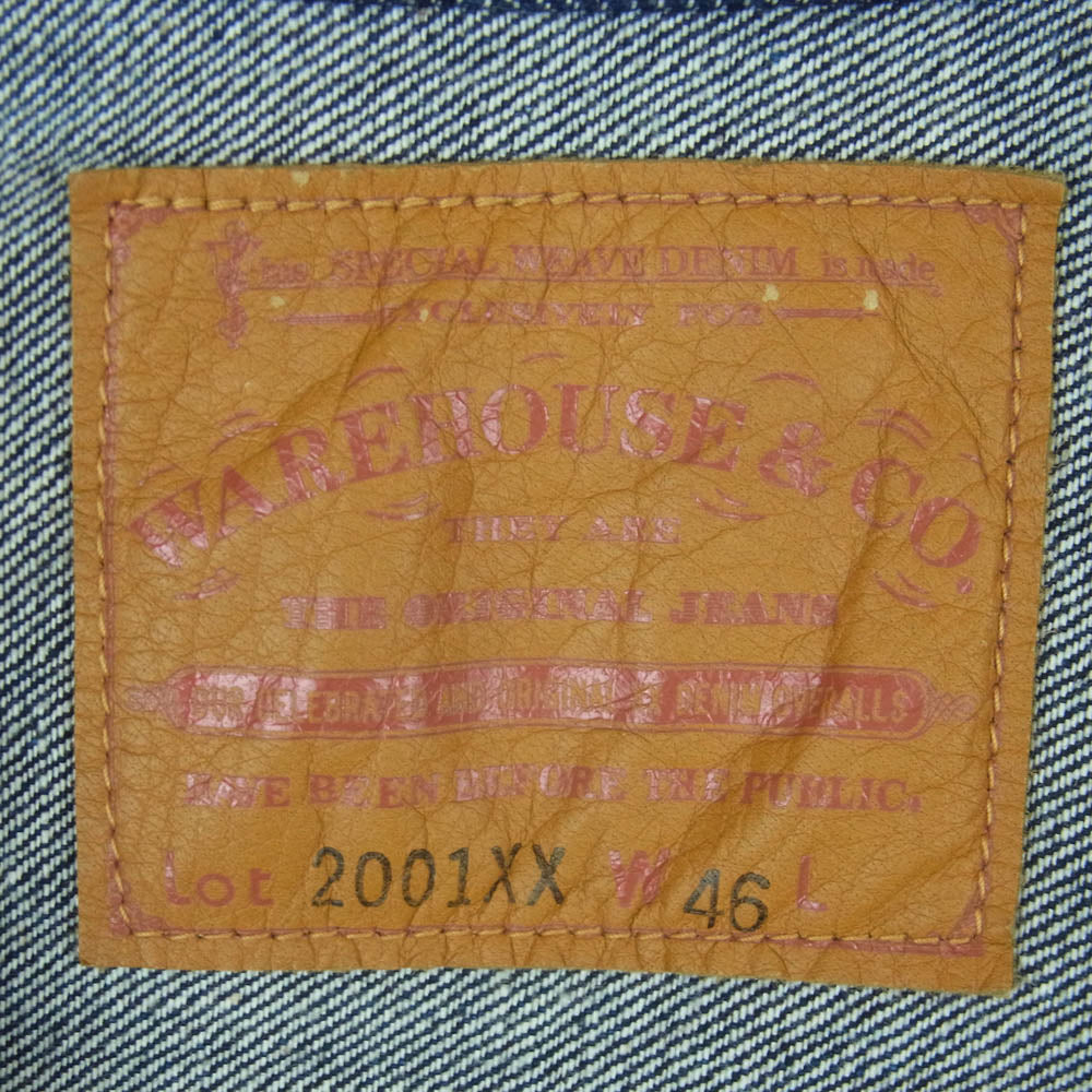WAREHOUSE ウエアハウス 1ST TYPE DENIM JACKET LOT 2001XX ファーストタイプ デニム ジャケット インディゴブルー系 46【美品】【中古】