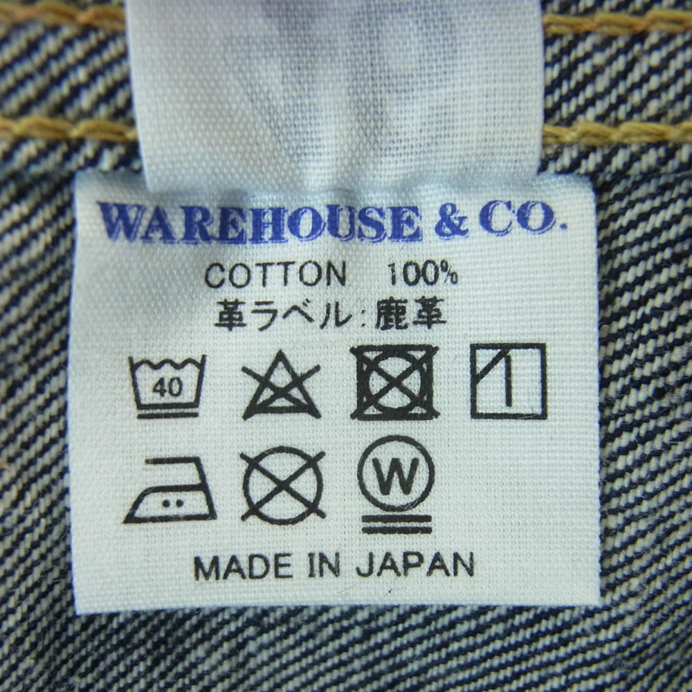 WAREHOUSE ウエアハウス 1ST TYPE DENIM JACKET LOT 2001XX ファーストタイプ デニム ジャケット インディゴブルー系 46【美品】【中古】