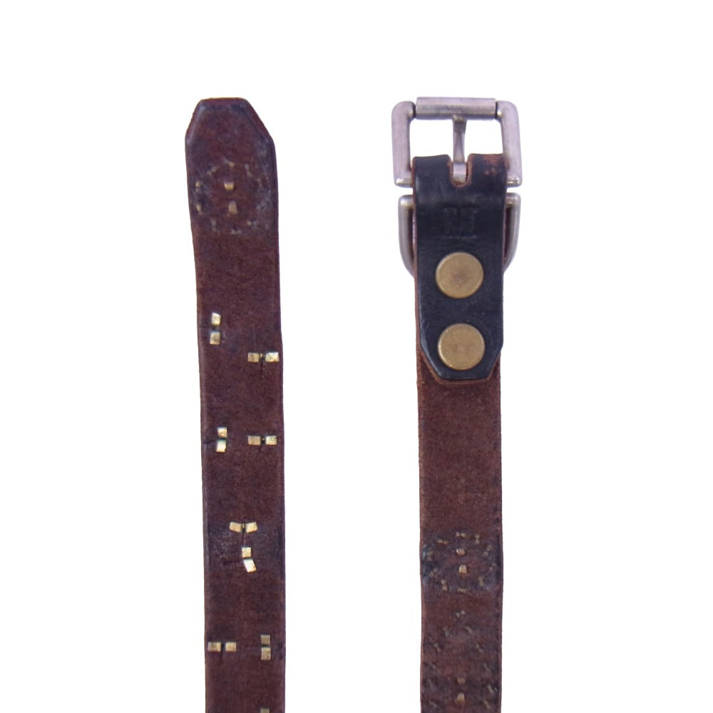 TENDERLOIN テンダーロイン × HTC エイチティーシー T-STUD BELT ナロー スタッズ ベルト ブラック系 M【中古】