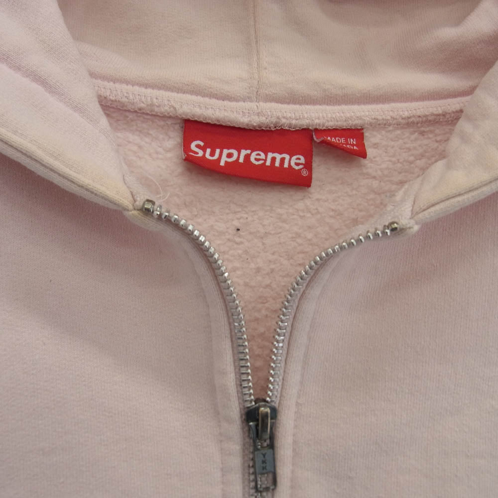 Supreme シュプリーム 17AW カナダ製 ワングラム期 Small Box Zip Up Hooded Sweatshirt スモール ボックスロゴ ジップ パーカー ピンク系 L ピンク系 L【中古】