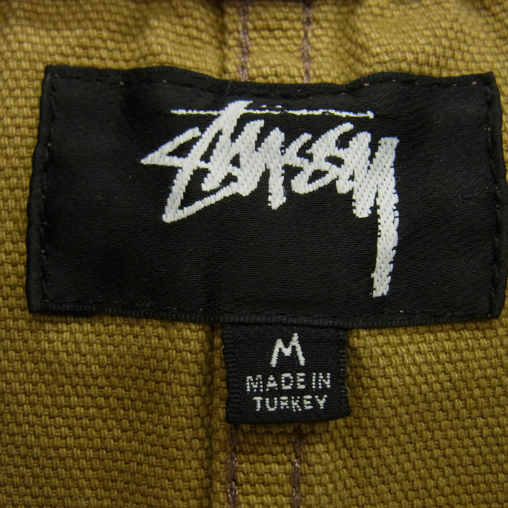 STUSSY ステューシー Floral Dye Work Jacket フローラルダイ ワーク ジャケット ビンテージ加工 コットンキャンバス生地 M カーキ系 M【中古】