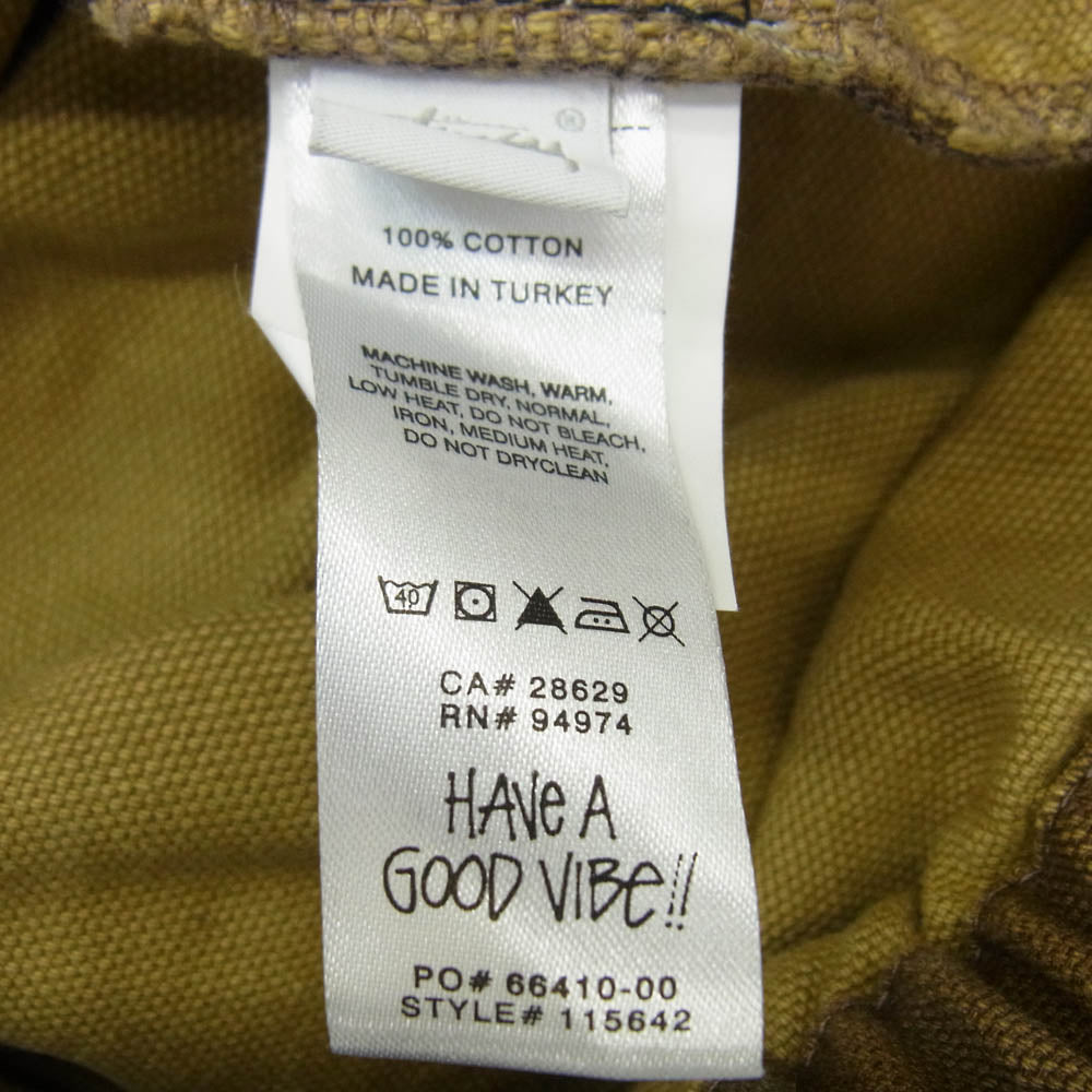 STUSSY ステューシー Floral Dye Work Jacket フローラルダイ ワーク ジャケット ビンテージ加工 コットンキャンバス生地 M カーキ系 M【中古】