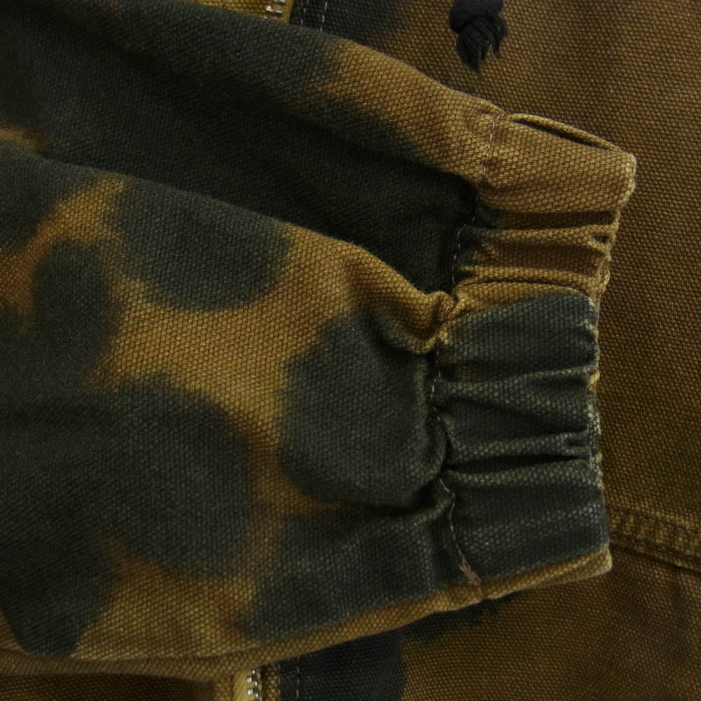 STUSSY ステューシー Floral Dye Work Jacket フローラルダイ ワーク ジャケット ビンテージ加工 コットンキャンバス生地 M カーキ系 M【中古】