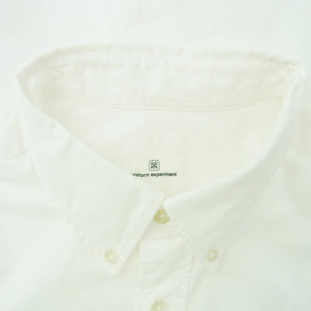 uniform experiment ユニフォームエクスペリメント ue-192014 GABARDINE BACK CONCEALED POCKET BIG B.D SHIRT コットンギャバジン ボタンダウン 長袖 シャツ ホワイト系 4【中古】