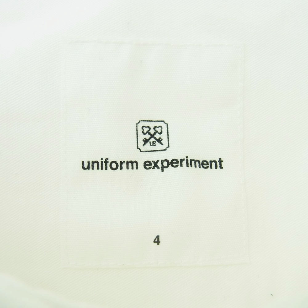 uniform experiment ユニフォームエクスペリメント ue-192014 GABARDINE BACK CONCEALED POCKET BIG B.D SHIRT コットンギャバジン ボタンダウン 長袖 シャツ ホワイト系 4【中古】