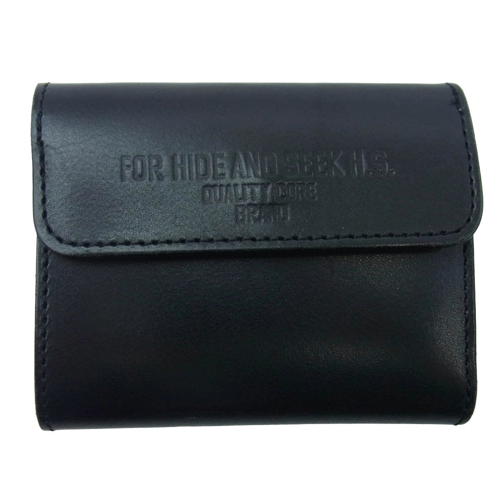 HideandSeek ハイドアンドシーク Leather Wallet Short カウレザー レザーウォレット ブラック系【美品】【中古】