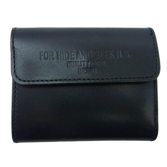 HideandSeek ハイドアンドシーク Leather Wallet Short カウレザー レザーウォレット ブラック系【美品】【中古】