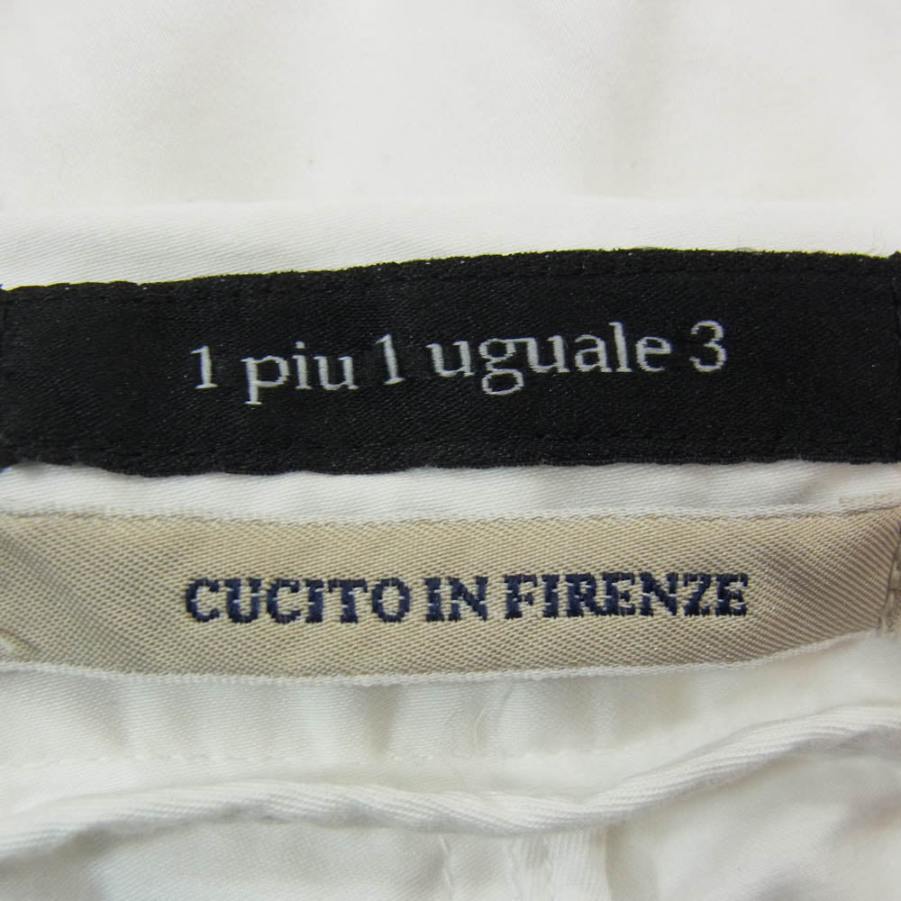 1piu1uguale3 ウノピュウノウグァーレトレ MRP186 Giab’s ARCHIVIO 別注 EASY ITALY TROUSERS イタリア製 ジャブス アルキヴィオ イージー タック テーパード トラウザー パンツ ホワイト系 7【中古】